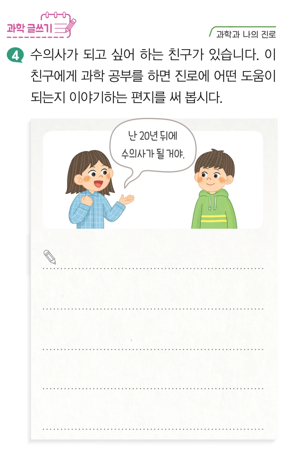 실험관찰 63쪽 4번 편지 쓸 칸