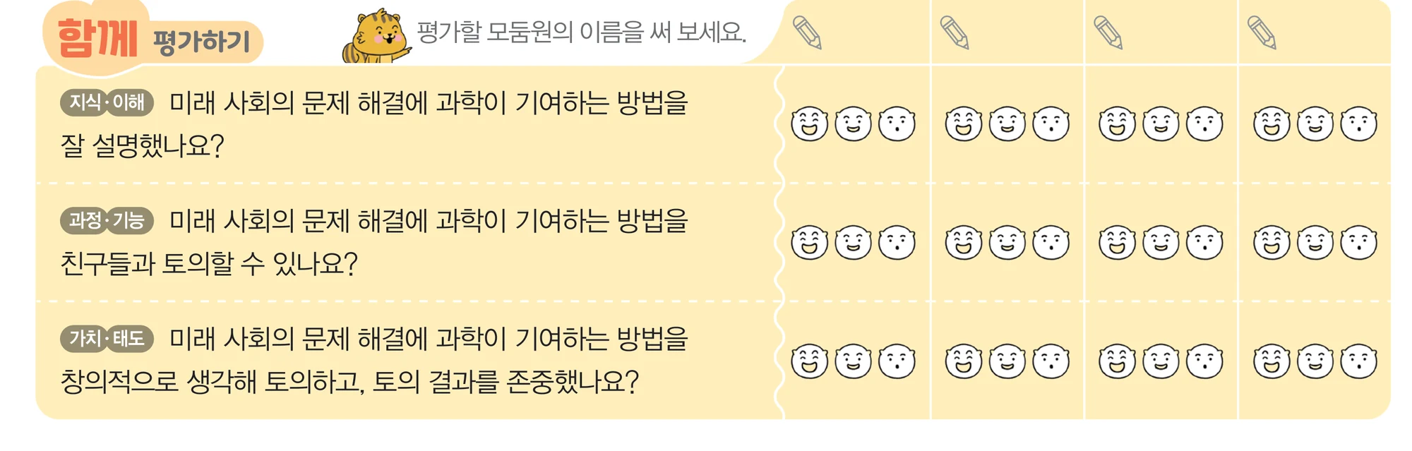 실험관찰 55쪽 평가하기 칸