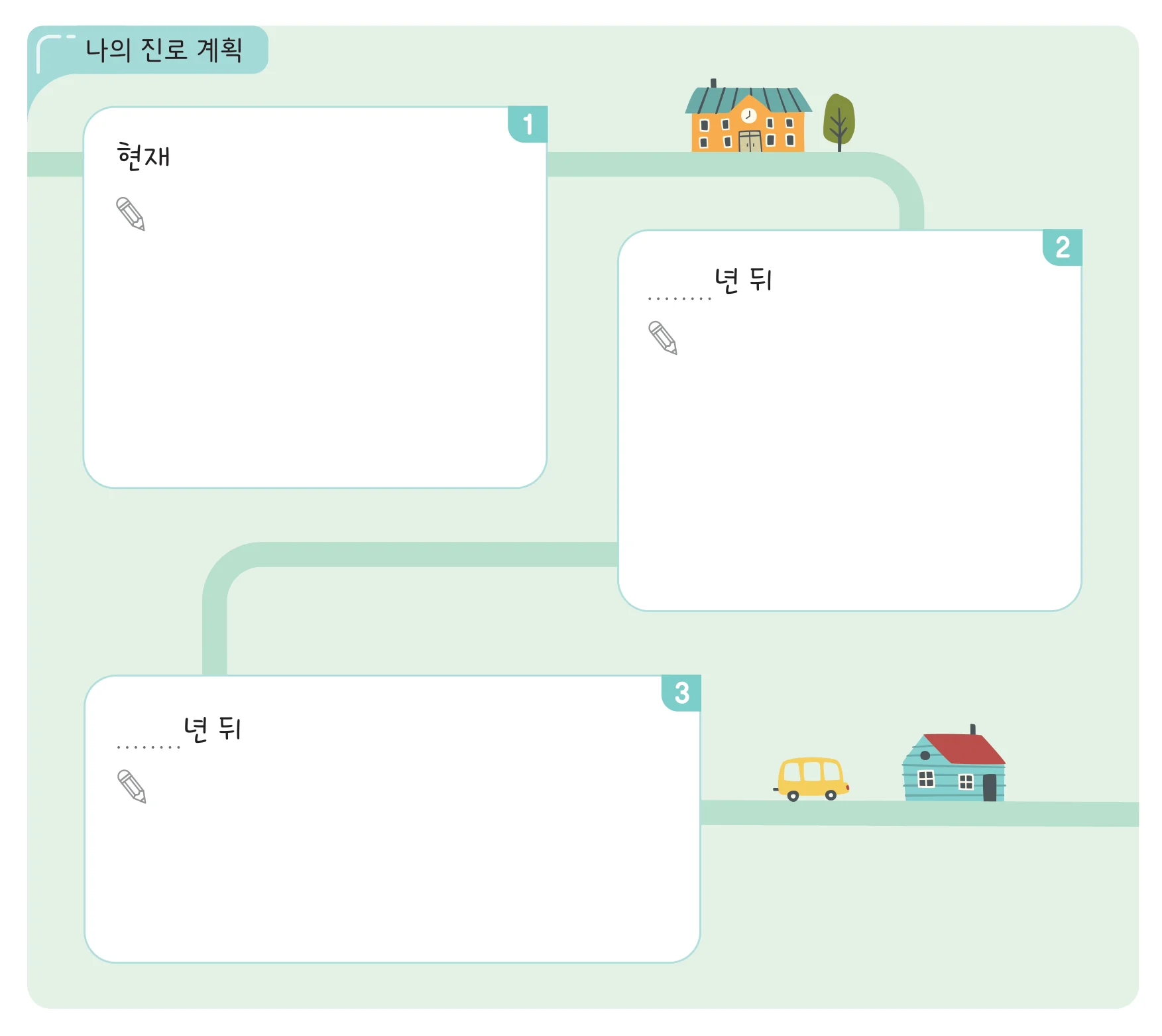실험관찰 진로 계획 세 칸