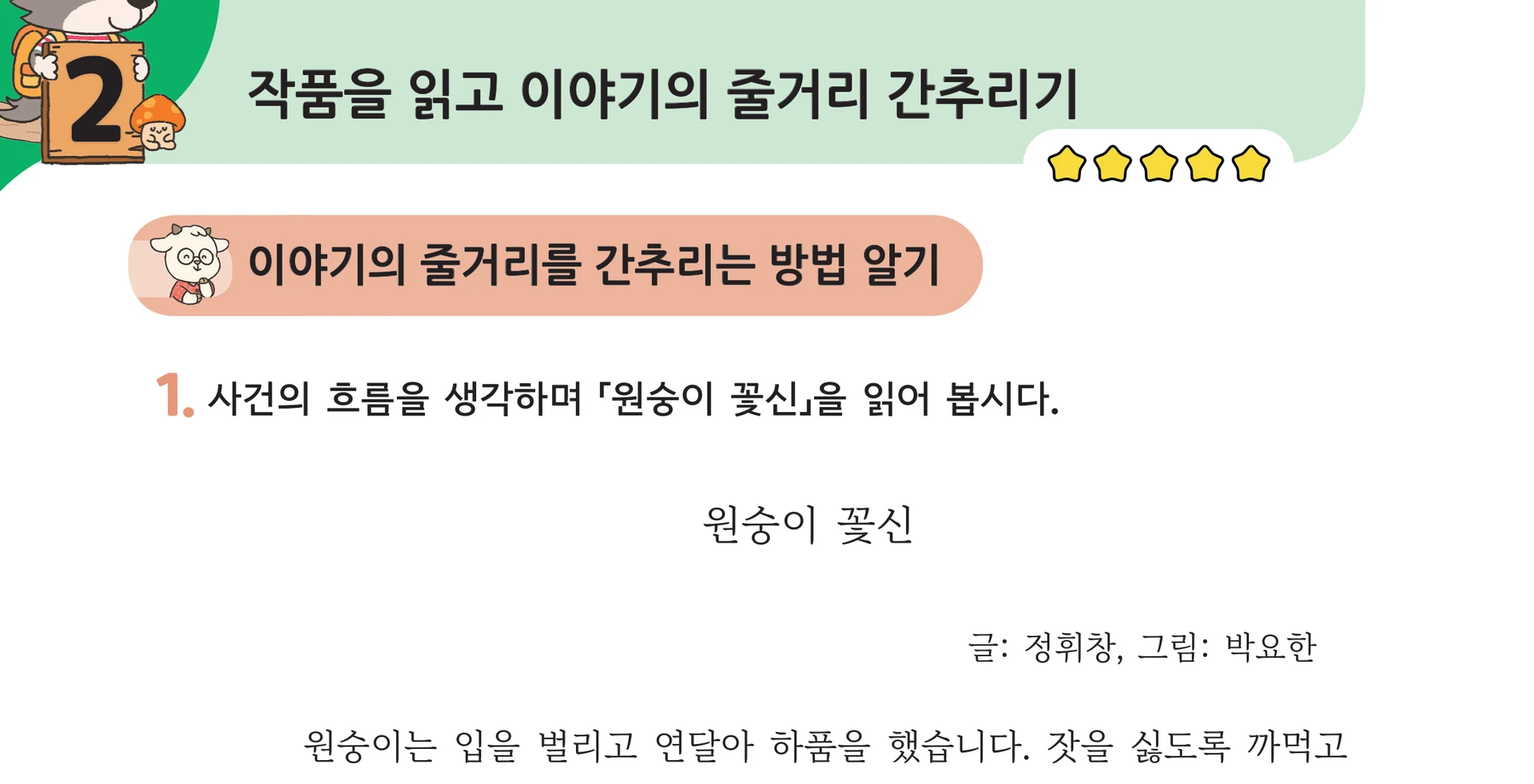 원숭이 꽃신 제목과 1번 발문